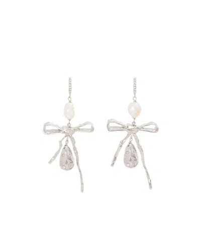 Marni Silver Bow Drop Earrings