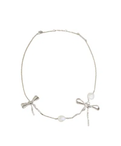MARNI SILVER BOW NECKLACE