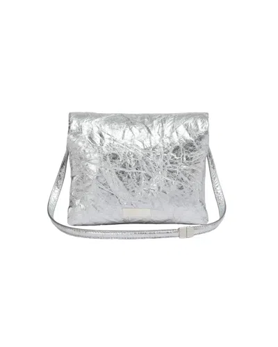 Marni Silver Leather Mini Prisma Pouch
