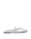 Marni Silver Leather Little Bow Sabot Slippers In Silver