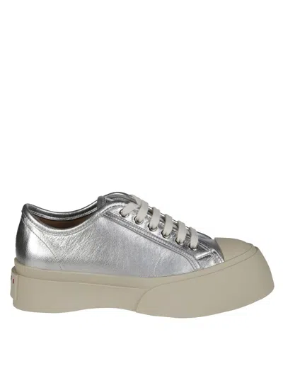 MARNI SILVER METALLIC MARY JANE SNEAKERS