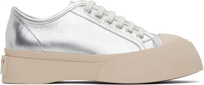 Marni Silver Pablo Lace-up Sneakers In 00n20 Silver