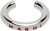 Marni Silver Pavé Logo Bracelet In 00n29 Palladium