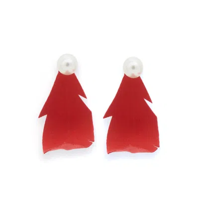 Marni Silver Red Earrings In Silver/red
