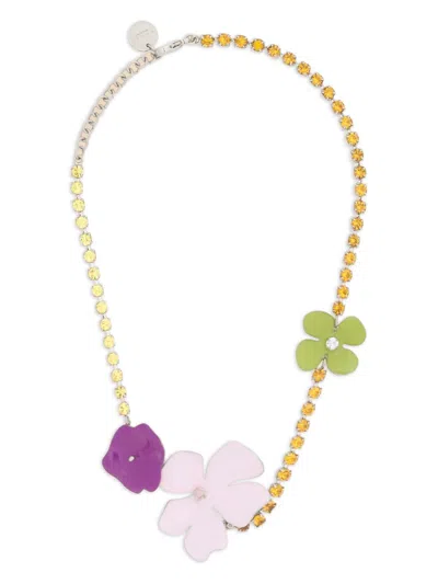 Marni Silver-tone Two-tone Rhinestone Bijoux In Gold