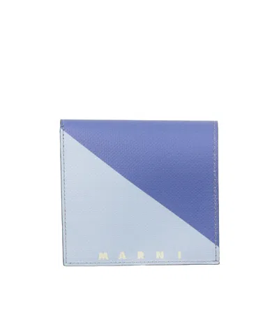 Marni Simple Leather Wallet In Blue