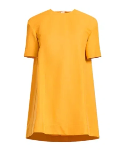 Marni Simple Solid Color Short-sleeve Dress In Yellow