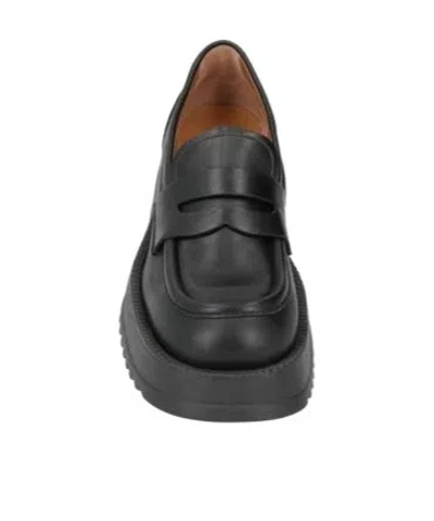 Marni Simple Thick-soled Leather Shoes In Black