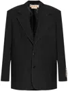 Marni Stretch Polyester Blazer With Front Pockets In Black