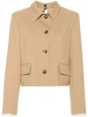 Marni Cropped Virgin Wool Blend 4 Buttons Blazer In Brown