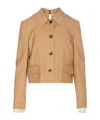 Marni Short Wool Blend Jacket In Nude