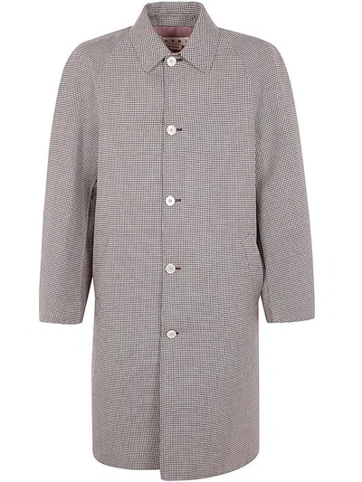 Marni Single Breasted Checked Coat In Multi