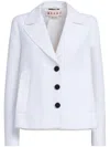 Marni Tailored Cropped Jacket With Classic Lapel In White