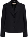 Marni Single-breasted Cotton Cropped Blazer In Black