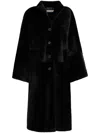 Marni Single-breasted Faux-fur Coat In Black