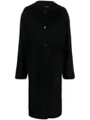 Marni Single-breasted Hooded Coat In Black