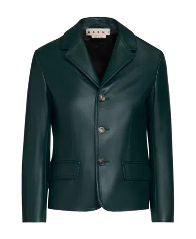 MARNI GREEN LEATHER JACKET