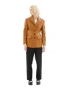 Marni Single-breasted Leather Jacket In Brown