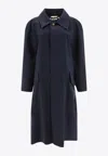 Marni Single-breasted Long Coat In Blue