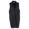 Marni Single-breasted Sleeveless Trench Coat In Navy Blue Wool