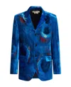 Marni Single-breasted Velvet Blazer With Buchi Blu Print