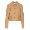 Marni Short Wool Blend Jacket In Beige