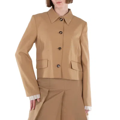 Marni Single-breasted Wool Blazer Jacket In Brown