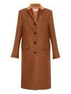 Marni Single-breasted Wool Coat In Brown