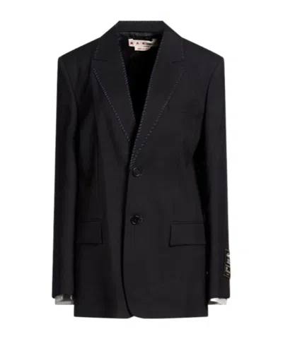 Marni Singlebreasted Blazer Made Of Wool In Black