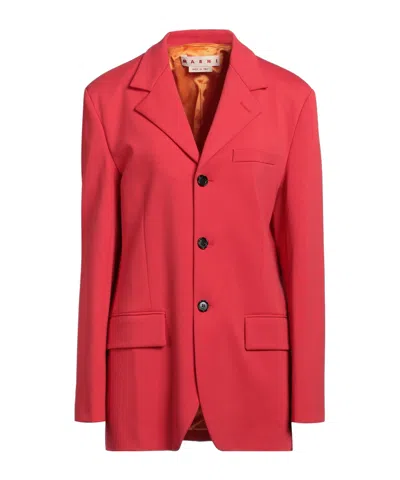 Marni Single-breasted Blazer In Red