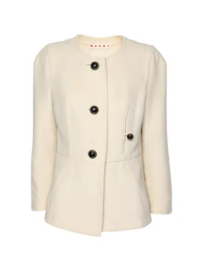 Pre-owned Marni Single-breasted Button-front Jacket In Neutral