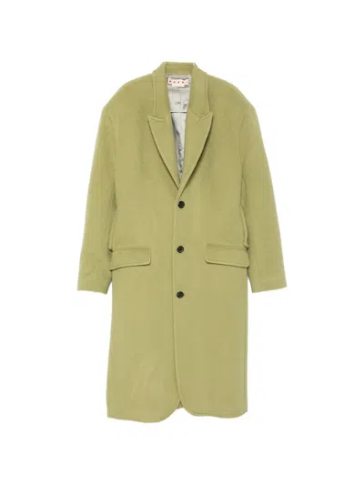 Marni Single-breasted Coat In Green