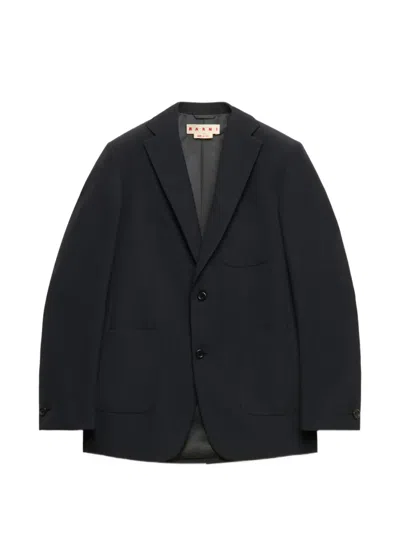 Marni Single-breasted Patch-pocket Blazer In Black