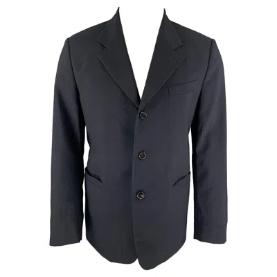 Pre-owned Marni Size 40 Navy Wool Notch Lapel Sport Coat In Blue