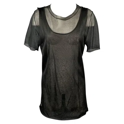 Pre-owned Marni Size 6 Black See Through Silk Layered Tank Casual Top