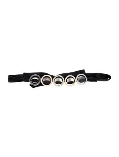 Pre-owned Marni Skinny Belt In Black/silver