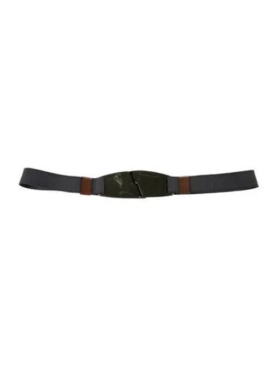 Pre-owned Marni Skinny Canvas Waist Belt In Grey