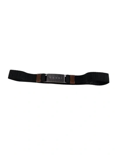 Pre-owned Marni Skinny Leather Belt In Black