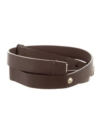 Pre-owned Marni Skinny Leather Belt In Brown