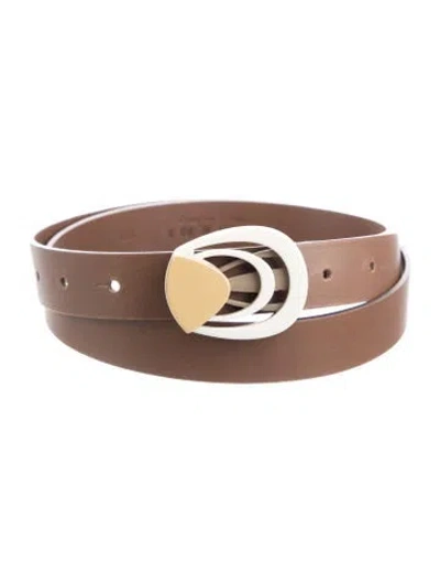 Pre-owned Marni Skinny Leather Belt In Brown
