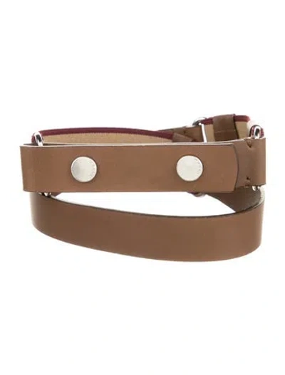 Pre-owned Marni Skinny Leather Belt In Brown