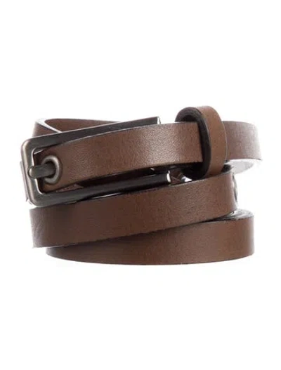 Pre-owned Marni Skinny Leather Belt In Brown