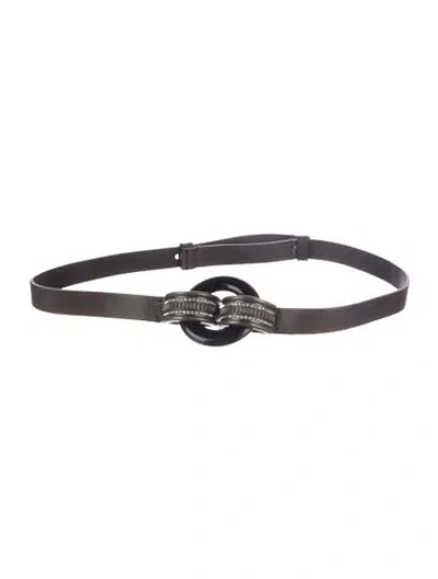 Pre-owned Marni Skinny Leather Belt Kit In Brown