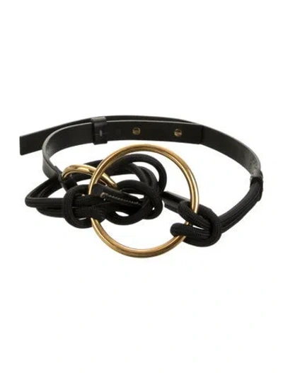 Pre-owned Marni Skinny Leather Waist Belt In Black