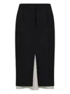 Marni Black Wool Midi Skirt With Visible Lining