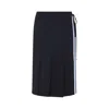 Marni Wool Midi Skirt With Pleats And Tie In Blue