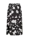 Marni Floral Pattern High Waist A-line Skirt In Black