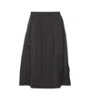 Marni Flared Silhouette Midi Skirt Water Repellent In Black