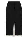 Marni Black Wool Midi Skirt With Visible Lining