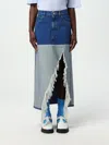 Marni Distressed Slit-hem Midi Denim Skirt In Denim